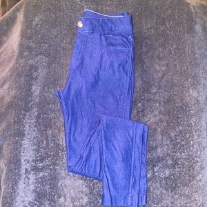 Cotton blue denim leggings -M
